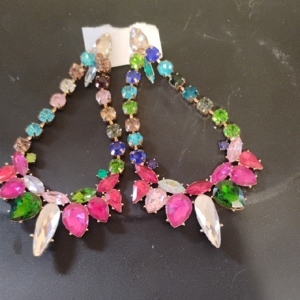 Colorful Gemstone Drop Earrings